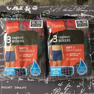 6 Hanes tagless boxers (brand new)